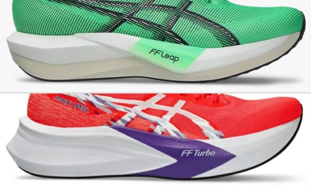 マジックスピード5と4のソールの厚みの比較